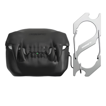Чехол для наушников Apple AirPods 3 BLACKTIME 808FC TIGERTEETHCASE ударопрочный силиконовый с карабином, Черный