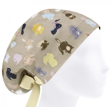 Медицинская шапочка женская HeadwearUniverse универсальная принт Зайчики
