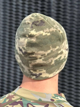 Тактическая шапка пиксель ЗСУ шапка зимняя флисовая шапка пиксель ВСУ военная шапка