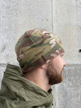 Флісова шапка камуфляж мультикам військова шапка тактична зимова армійська ЗСУ шапка солдатська