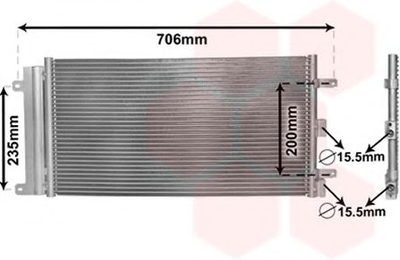 Конденсор кондиционера DOBLO 14i MT 05- (Van Wezel) Van Wezel (17005342)