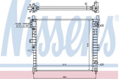 Радіатор MB ML W 163(98-)ML 270 CDI[OE 163 500 01 03] Nissens (62787A)