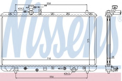 Радіатор охолодження SUZUKI SX4 (EY, GY) (06-) 2.0 i 16V (вир-во Nissens) Nissens (64205)