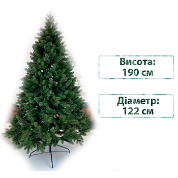 Новорічна ялинка штучна лита Смерека пласт Elit 190 см Зелена Elit tree - 190