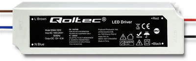 Імпульсний блок живлення Qoltec LED IP67, 100 Вт, 12 В, 8.3A, водонепроникний Білий (50944) (5901878509440)