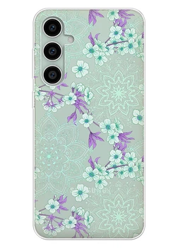 Прозорий силіконовий чохол iSwag для Samsung Galaxy S25 з малюнком - Квіткова мандала (ISSGS2537)