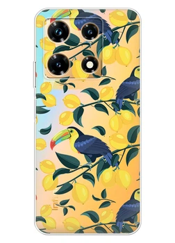 Прозрачный силиконовый чехол iSwag для Infinix Note 30 Pro с рисунком - Туканы и лимоны (ISIN30P35)