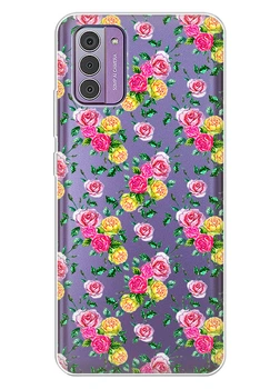 Прозрачный силиконовый чехол iSwag для Nokia G310 с рисунком - Розы (ISNG3101)