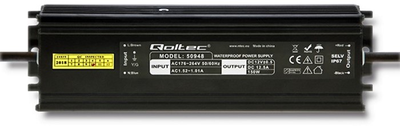 Zasilacz impulsowy Qoltec LED IP67, 150W, 12V, 12,5A, wodoodporny Czarny (50948) (5901878509488)