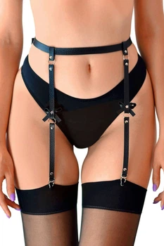 Пояс для чулок из натуральной кожи Art of Sex Venecia Черный one size