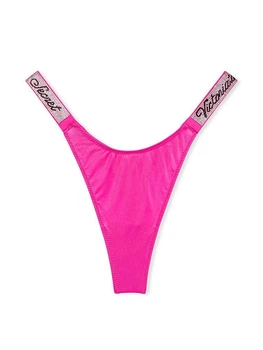 Трусики Victoria's Secret стринги розовые со стразами M