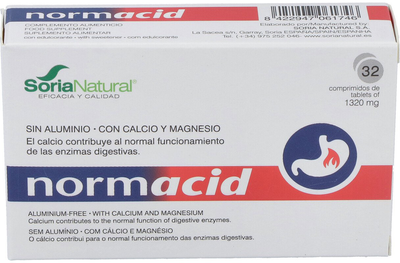 Дієтична добавка Soria Natural Normacid Citrus 1250 мг 32 таблетки (8422947061746)