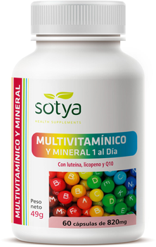 Дієтична добавка Sotya Multivitaminico y Mineral 820 мг 60 капсул (8427483010296)