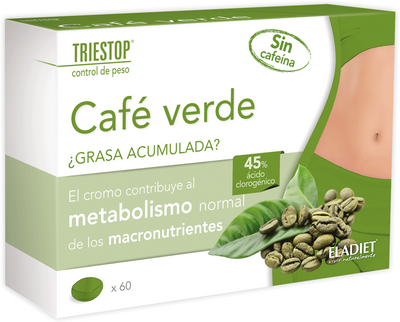 Дієтична добавка Eladiet Triestop Cafe Verde Sin Cafeina 60 таблеток (8420101215363)