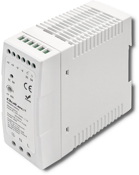 Zasilacz Qoltec na szynę DIN 40 W, 12 V, 3,33 A, Slim White (50910) (5901878509105)