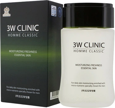 Увлажняющий тонер для лица 3W Clinic Homme Classic Moisturizing Freshness Essential Skin Освежающий 150 мл (8809180014980)