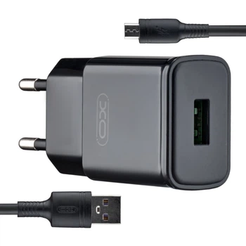 СЗУ XO L92D (EU) QC3.0 18W with Micro cable (NB111) BLack
