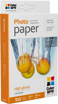 Papier fotograficzny ColorWay High Glossy 10x15 180 g/m² 100 szt. (6942941813230)