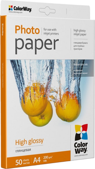 Papier fotograficzny ColorWay High Glossy A4 200 g/m² 50 szt. (6942941817382)