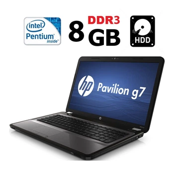 Ноутбук HP Pavilion g7 / 17.3" (1600x900) TN / Intel Pentium B950 (2 ядра по 2.1 GHz) / 8 GB DDR3 / 320 GB HDD / Intel HD Graphics 2000 / Webcam б/в