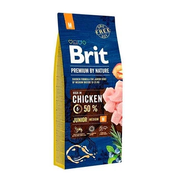 Brit Premium Dog Junior M для молодых собак средних пород - 15 кг 170814/6338