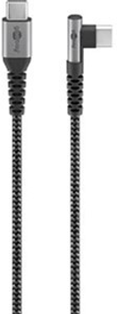 Kabel Goobay USB-C do USB-C z metalowymi wtyczkami tekstylny 1 m Czarny (4040849646591)