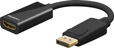 Kabel Goobay DisplayPort/HDMI 1.2 pozłacany 0.1 m Czarny (4040849678813)