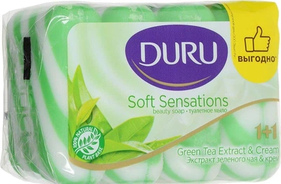 Мило тверде Duru Soft Sensations Екстракт зеленого чая 320 г 4 шт (8690506025076)