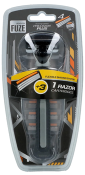 Бритва для гоління одноразова Body-X-Fuze Shaving System чоловіча станок і 3 леза (8720143121715)