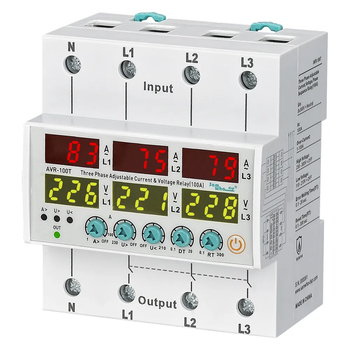 Трифазне реле контролю напруги та струму 100A [AVR-100T] Samwha