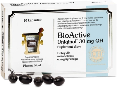 Suplement diety Pharma Nord BioActive Q10 Uniqinol 30 mg QH 30 kapsułek (5709976166103)