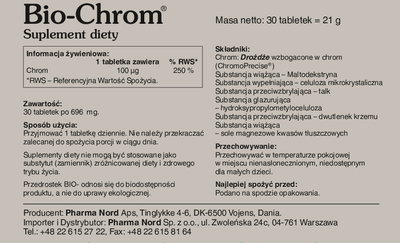 Біологічно активна добавка Pharma Nord Bio-Chrom 30 таблеток (5709976050105)