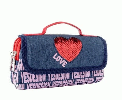 Пенал м'який 2 відділення WL-01 Love 20х11х6см YES