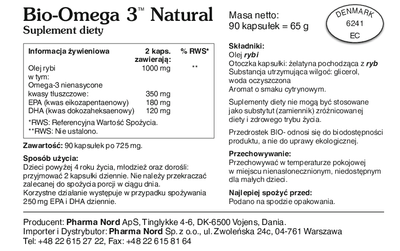 Suplement diety Pharma Nord Bio-Omega 3 Natural 90 kapsułek (5709976104303)