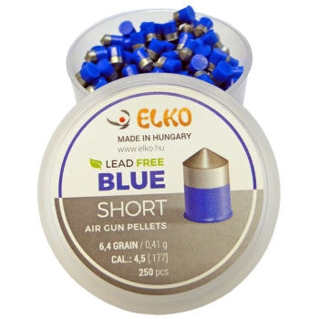 Кулі зі сталевим сердечником та з тефлоновим покриттям Elko Blue Short 4.5мм 0.41г 90шт