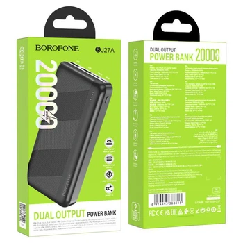 УМБ Borofone BJ27A Pindar Power Bank 20000 mAh Black (BJ27AB