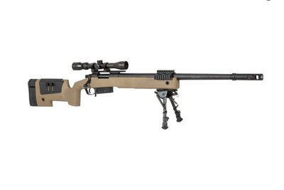 Снайперська гвинтівка Specna Arms M40 SA-S03 Core With Scope and Bipod Tan