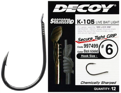 Гачок Decoy K-105 Live bait light 09, 12 шт./упа