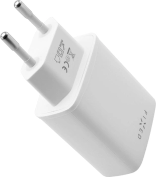 Зарядний пристрій для телефона Fixed USB-C/USB 30Вт White (8591680110766)