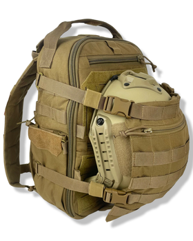 Рюкзак тактический штурмовой с клапаном для шлема Warrior Spirit Койот