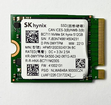SSD Диск SK Hynix BC711 512GB M.2 2230 NVMe (HFM512GD3GX013N BC), Б/В