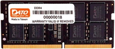 Оперативная память Dato SODIMM DDR4-2666 8192 MB PC4-21300 (DT8G4DSDND26)