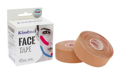 Кинезио тейп для лица Kindmax Face Tape 2,5 см х 10 м Бежевый