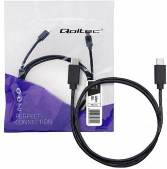 Kabel Qoltec USB Type-C - USB Type-C 2.0 0.5 m czarny (5901878523422)