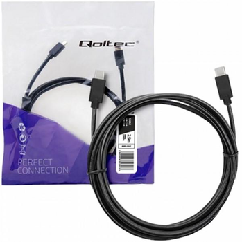 Kabel Qoltec USB Type-C - USB Type-C 2.0 2.5 m czarny (5901878523477)