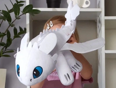 Мягкая игрушка антистресс My Kigu Дневная Фурия Дракон Беззубик 55 см Белый Плюшевый (9045)