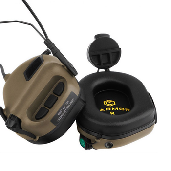Активні захисні навушники Earmor M31H MARK3 ARC (CB) Coyote Brown з кріпленням на шолом