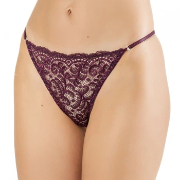 Трусики-стрінги жіночі мереживні на регуляторах Felisiya Lingerie Сливове вино 204-076 L One size