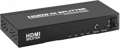 Rozdzielacz Qoltec Splitter HDMI v.1.4 1 x 4 aktywny (5901878504391)