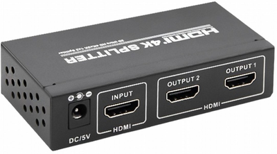 Rozdzielacz Qoltec Splitter HDMI v.1.4 1 x 2 aktywny (5901878523552)